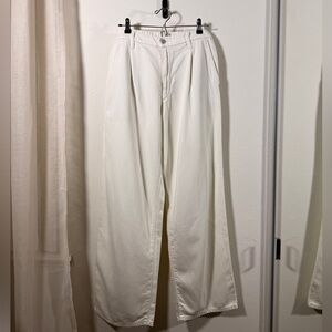 Uniqlo drapey denim pleated pants